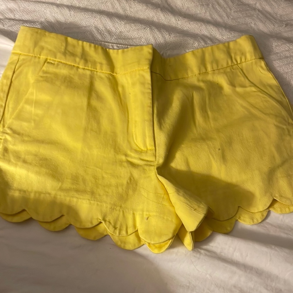 Crewcuts bright yellow scalloped shorts